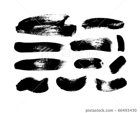 Vector black paint, ink brush strokes and shapes. 66493430