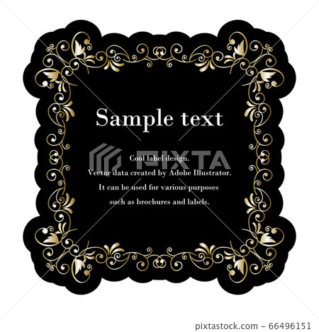 Graphic Illustration Material Baroque Style: Beautiful Label Design/Ornament Decorative Rule｜Black x Gold 66496151