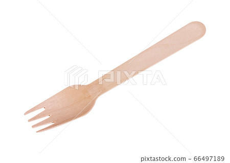 Wooden fork isolated on white Wooden fork isolated on white 66497189
