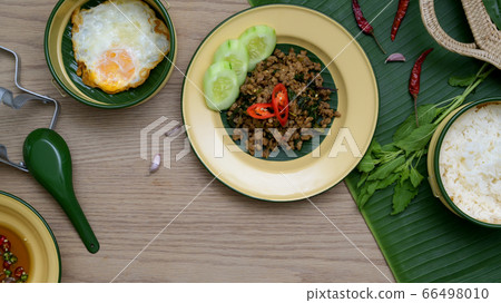 Thai traditional food, Stir fried minced pork with Thai traditional food, Stir fried minced pork with 66498010