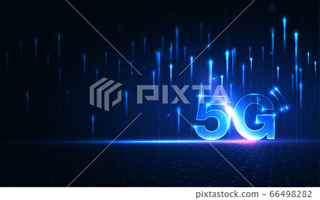 5G symbol new wireless internet wifi connection. Fifth innovative generation of the global high speed Internet network using modern digital devices. 66498282