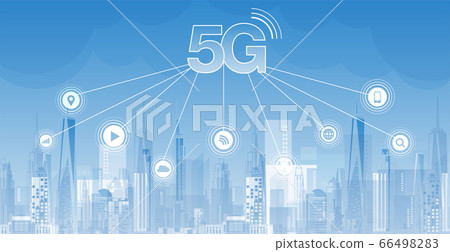 5G network wireless internet Wi-fi connection. Smart city and communication network concept. High speed, broadband telecommunication. vector design. 5G network wireless internet Wi-fi connection. Smart city and communication network concept. High speed, broadband telecommunication. vector design. 66498283