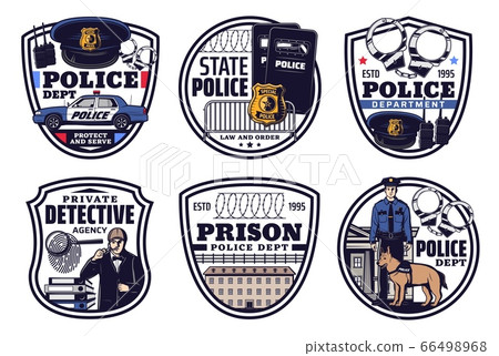 Police Detective Justice Icons Of Law And Order Stock Illustration 66498968 Pixta