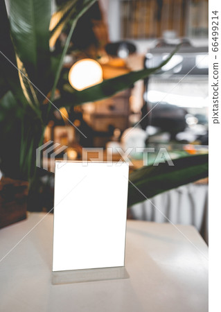 Stand Mock up Menu frame tent card blurred Stand Mock up Menu frame tent card blurred 66499214