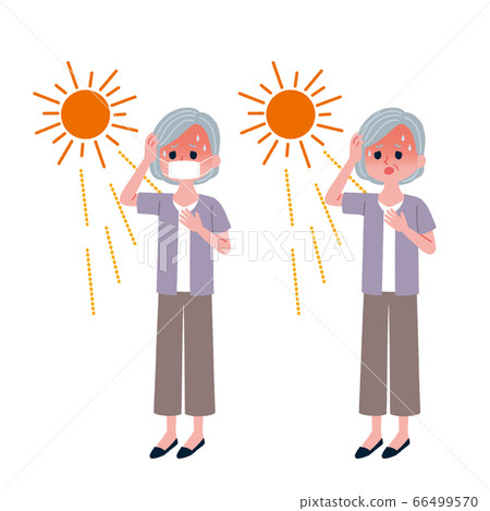 有和沒有面具插圖的中暑奶奶 有和沒有面具插圖的中暑奶奶 66499570