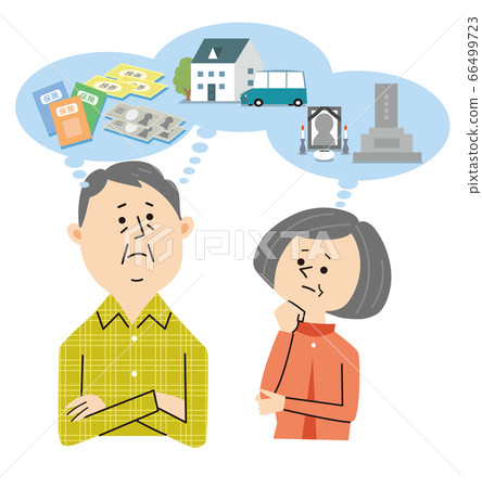 Senior couple thinking about rearrangement 66499723