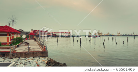 Penang coastline at sunset time. Panorama Penang coastline at sunset time. Panorama 66501409