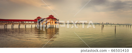 Penang coastline at sunset time. Panorama Penang coastline at sunset time. Panorama 66501410