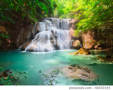 Beautiful waterfall Huai Mae Khamin, Thailand 66501435