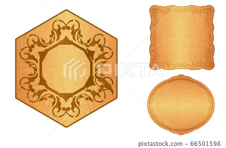 Graphic illustration set material: Beautiful vintage-style old paper etiquette label design, ornament decorative ruled line Graphic illustration set material: Beautiful vintage-style old paper etiquette label design, ornament decorative ruled line 66501598