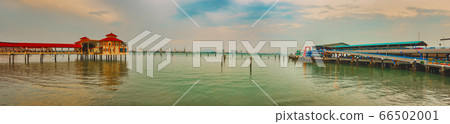 Penang coastline at sunset time. Panorama Penang coastline at sunset time. Panorama 66502001