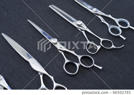 Hairdresser scissors lined up Hairdresser scissors lined up 66502785
