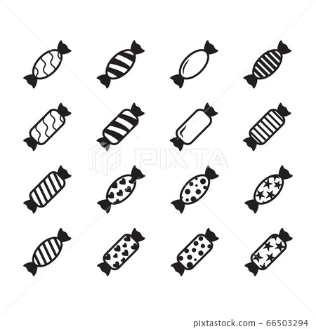 Candy icon, vector set on white background 66503294