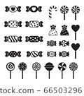 Candy and lollipop icon, vector set on white background 66503296