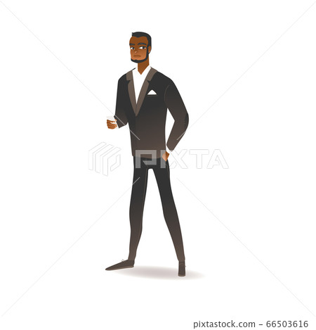 Black african american young man standing in... - Stock Illustration ...