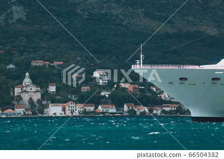 Luxury cruise ship in Montenegro Kotor Bay. Luxury cruise ship in Montenegro Kotor Bay. 66504382