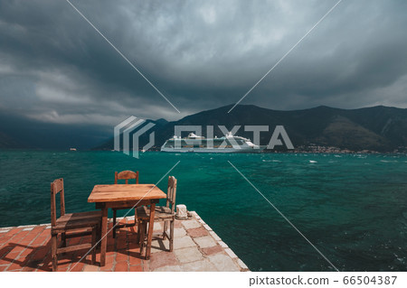 Luxury cruise ship in Montenegro Kotor Bay. Luxury cruise ship in Montenegro Kotor Bay. 66504387
