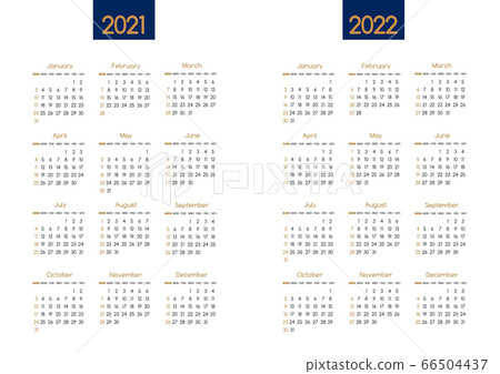 Calendar New Year 2021 And 2022 Vector Planner Stock Illustration 66504437 Pixta