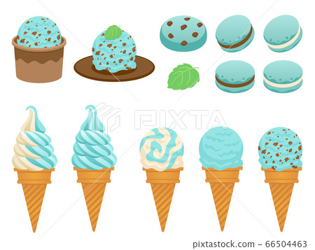 Mint flavored sweets illustration set 66504463