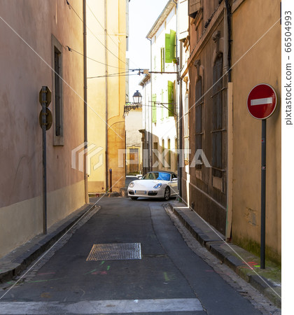 car on the narrow street on France. Selective car on the narrow street on France. Selective 66504993