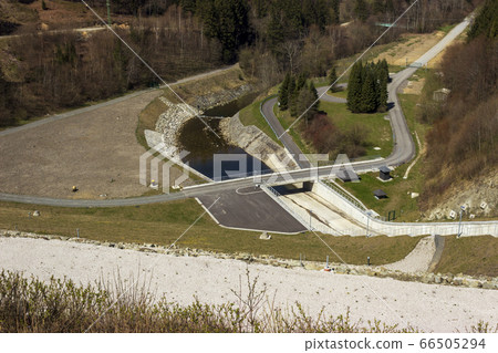 View from the dam valley in the beskydy mountains View from the dam valley in the beskydy mountains 66505294