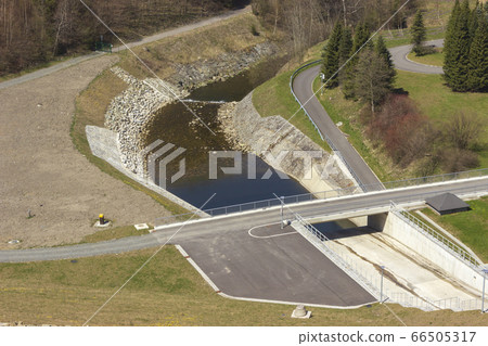 View from the dam valley in the beskydy mountains View from the dam valley in the beskydy mountains 66505317