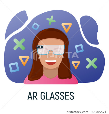 Female character in virtual reality glasses, Female character in virtual reality glasses, 66505571