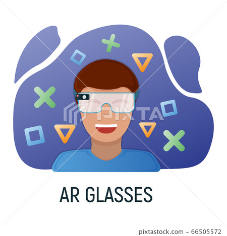 Male character in virtual reality glasses, modern Male character in virtual reality glasses, modern 66505572