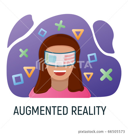 Female character in virtual reality glasses, Female character in virtual reality glasses, 66505573