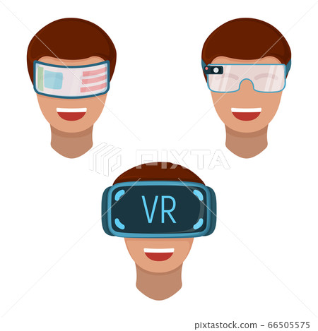 Male character in virtual reality glasses, modern Male character in virtual reality glasses, modern 66505575