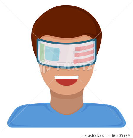 Male character in virtual reality glasses, modern Male character in virtual reality glasses, modern 66505579