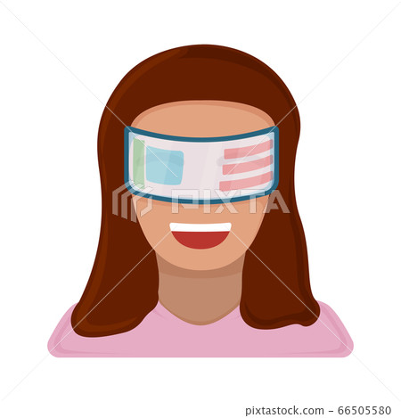 Female character in virtual reality glasses, Female character in virtual reality glasses, 66505580