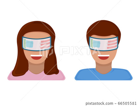 Male and female character in virtual reality Male and female character in virtual reality 66505581