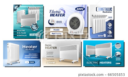 Heater Radiators Promotional Posters Set Vector Heater Radiators Promotional Posters Set Vector 66505853