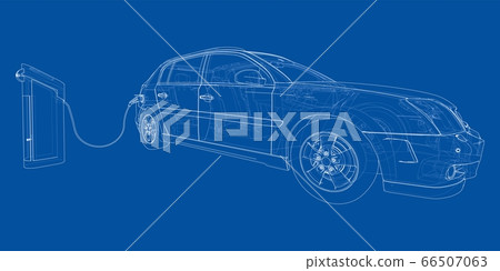Electric Vehicle Charging Station Sketch. Vector 66507063