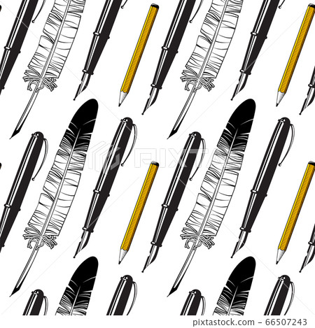 Seamless background of items for office and education. 66507243