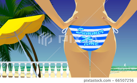 Young woman relaxing on the beach. 66507256