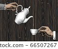 Female hands with a coffee cups. 66507267