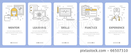 Vector set of thin line flat design internship... - Stock Illustration ...