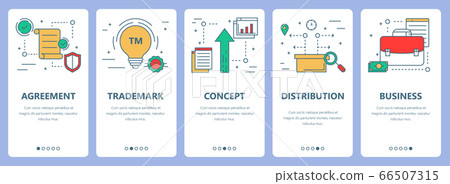 Vector set of thin line flat design franchise... - Stock Illustration ...