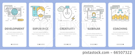 Vector set of thin line flat design e-learning... - Stock Illustration ...