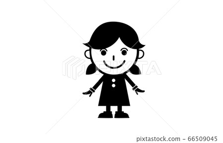 女孩黑白圖標(托兒所-小學低年級) 女孩黑白圖標(托兒所-小學低年級) 66509045