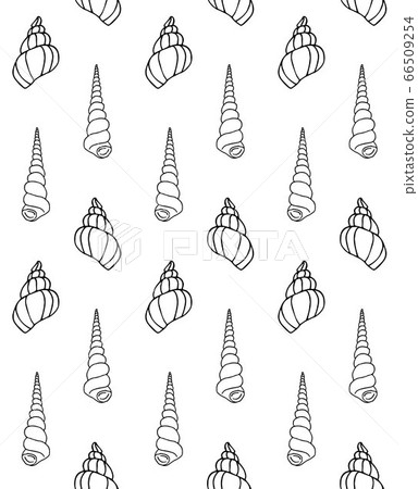 Vector seamless pattern of hand drawn shell 66509254