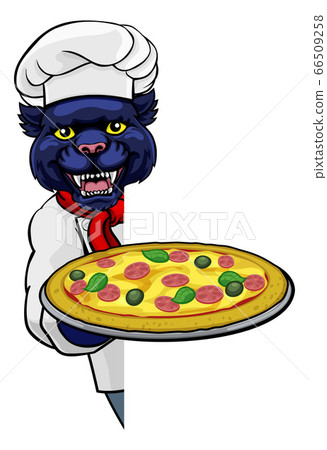 Panther Pizza Chef Cartoon Restaurant Mascot Sign Panther Pizza Chef Cartoon Restaurant Mascot Sign 66509258