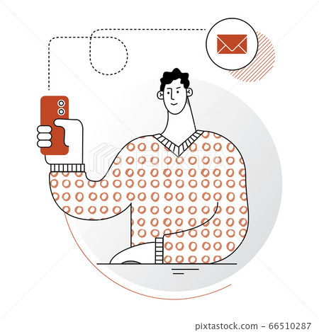 Vector creative illustration of young man with Vector creative illustration of young man with 66510287