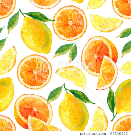 Seamless watercolour citrus pattern. Bright summer Seamless watercolour citrus pattern. Bright summer 66510322
