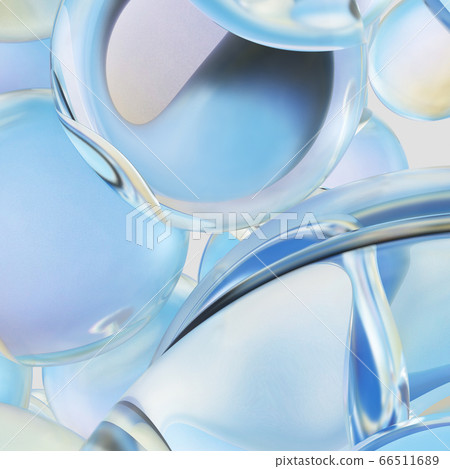 Levitating water drops. Background of beautiful water drops. 3D rendering 66511689