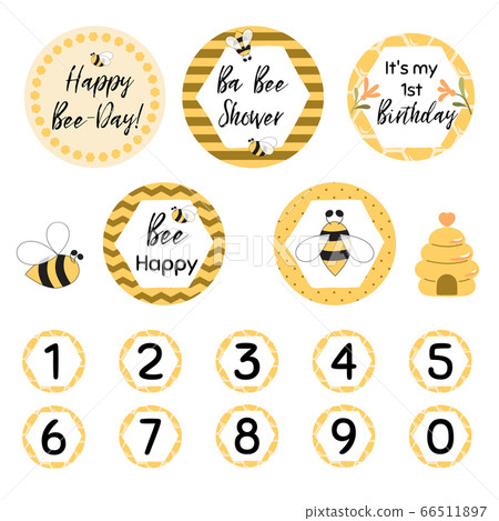 Happy Bee Day party decoration circle graphic Happy Bee Day party decoration circle graphic 66511897