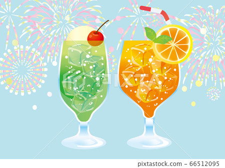 Illustration of cream soda and juice 66512095