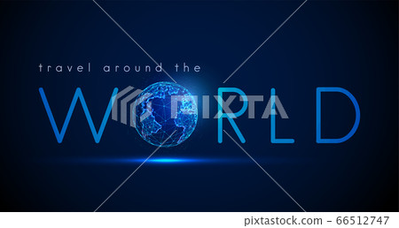 Text Travel around the world with Earth planet - Stock Illustration ...
